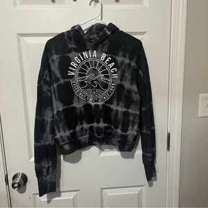 Women’s Virginia Beach black and gray tie die hoodie